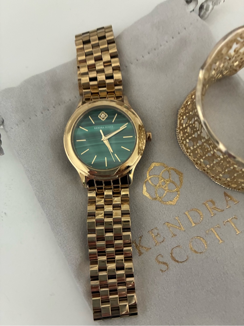 Kendra Scott Gold Watch with Teal Dial